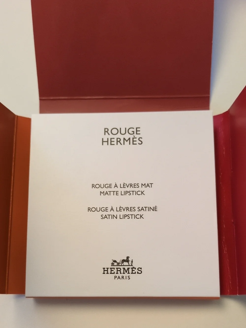 Hermès Paris L'orange Passe Au Rouge Orange Turns Red Lipstick Samples New